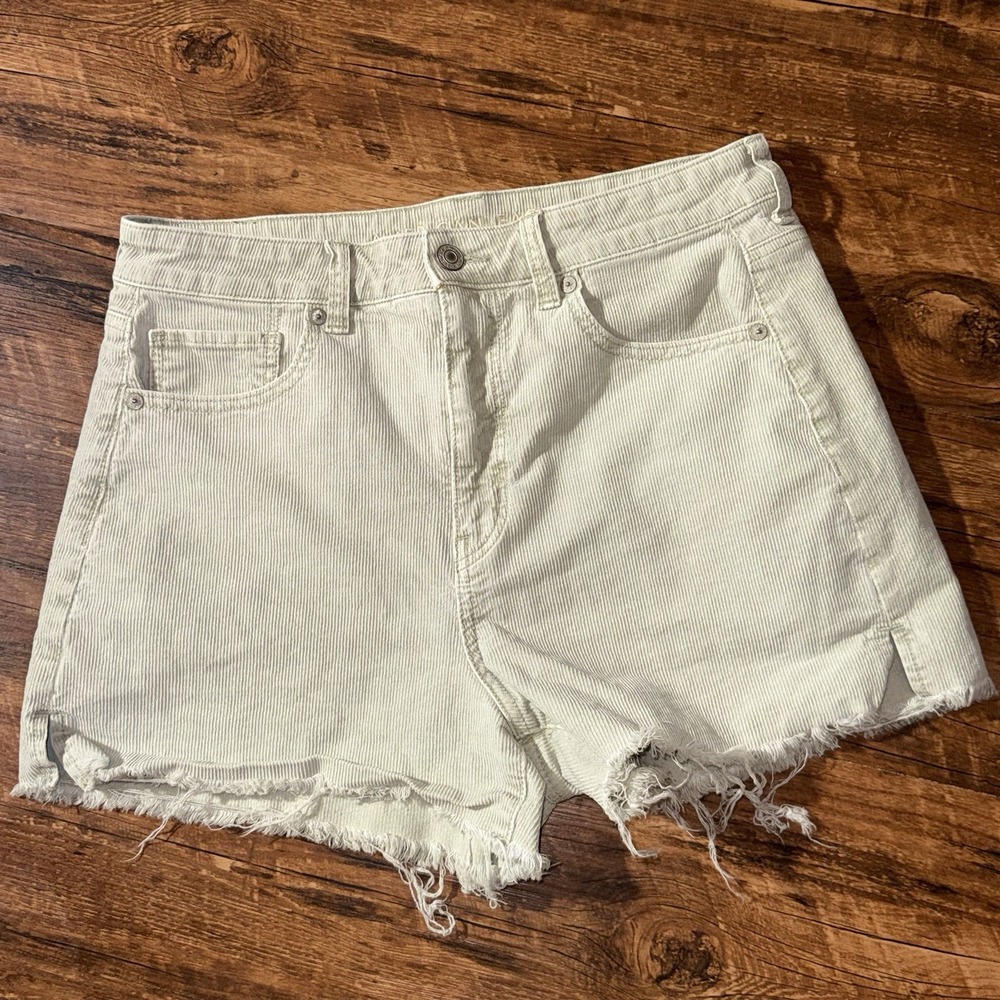 American Eagle Mint Corduroy Distressed Mom‎ Jean Shorts Women's Size 10